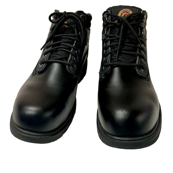 BRAHMA MEN'S STEEL TOE BLACK WORK BOOTS  Shock Absorbent Weight Dispersion. - Picture 10 of 13